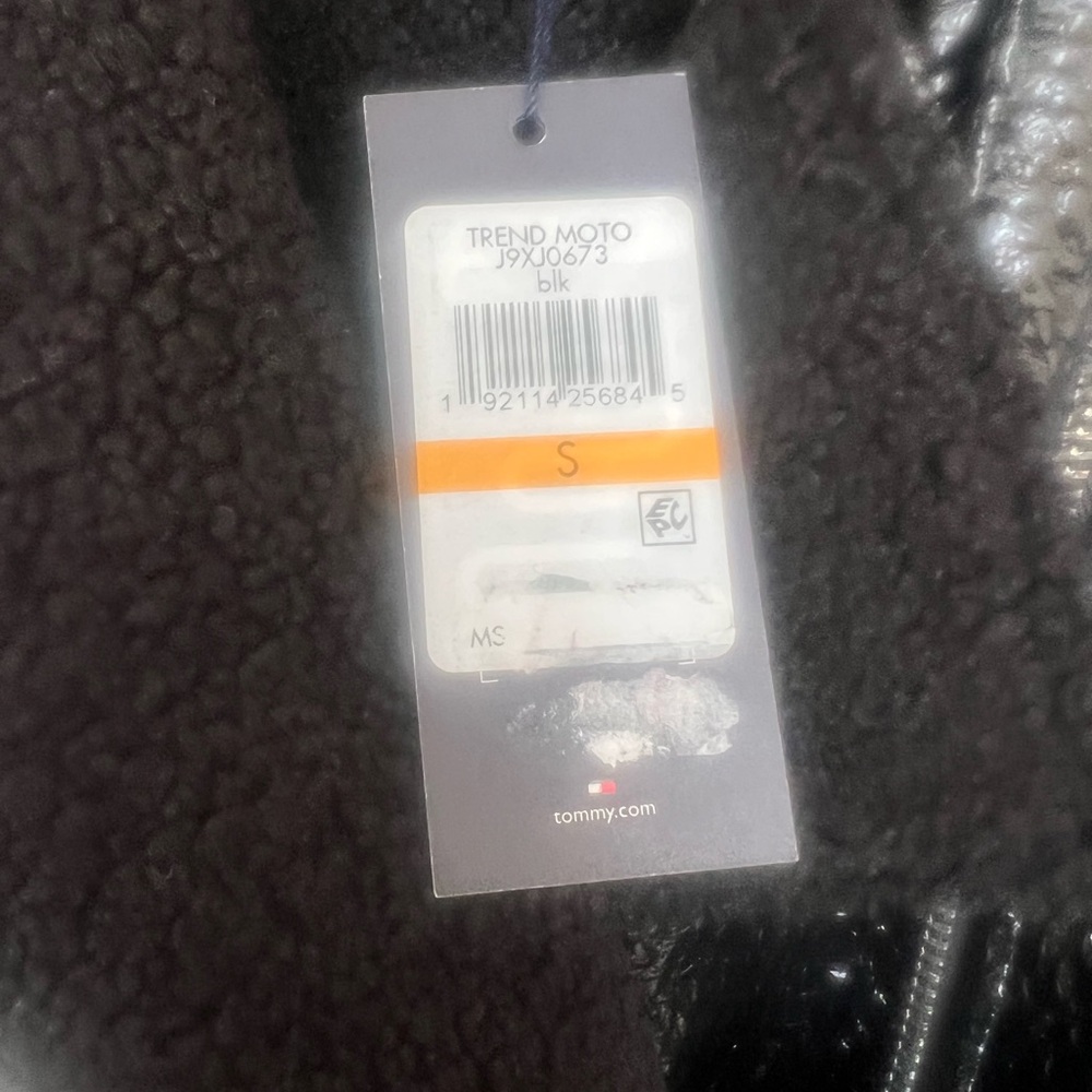 Tommy Hilfiger NWT Textured Shiny Moto Jacket - Picture 3 of 4
